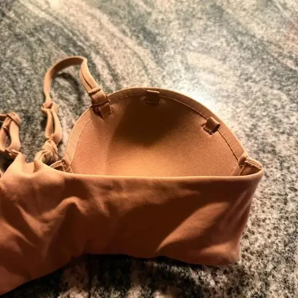 SKIMS Fits Everybody Front Clasp Racerback Bra 32C Sister 34B Nude NWT - Picture 6 of 6